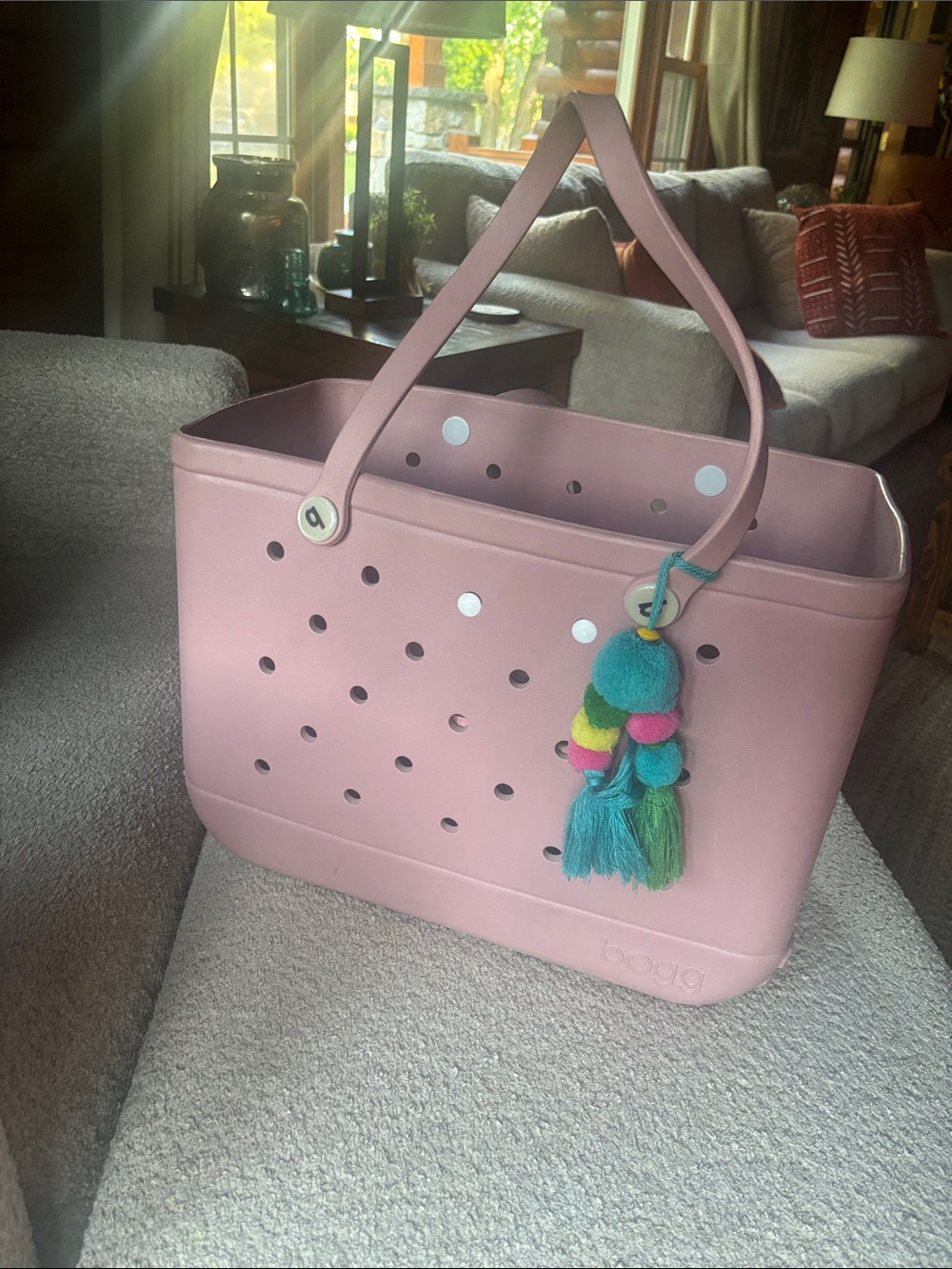 1st gen rare large Pink Everyday BOGG BAG Tote Bag with Colorful Tassel